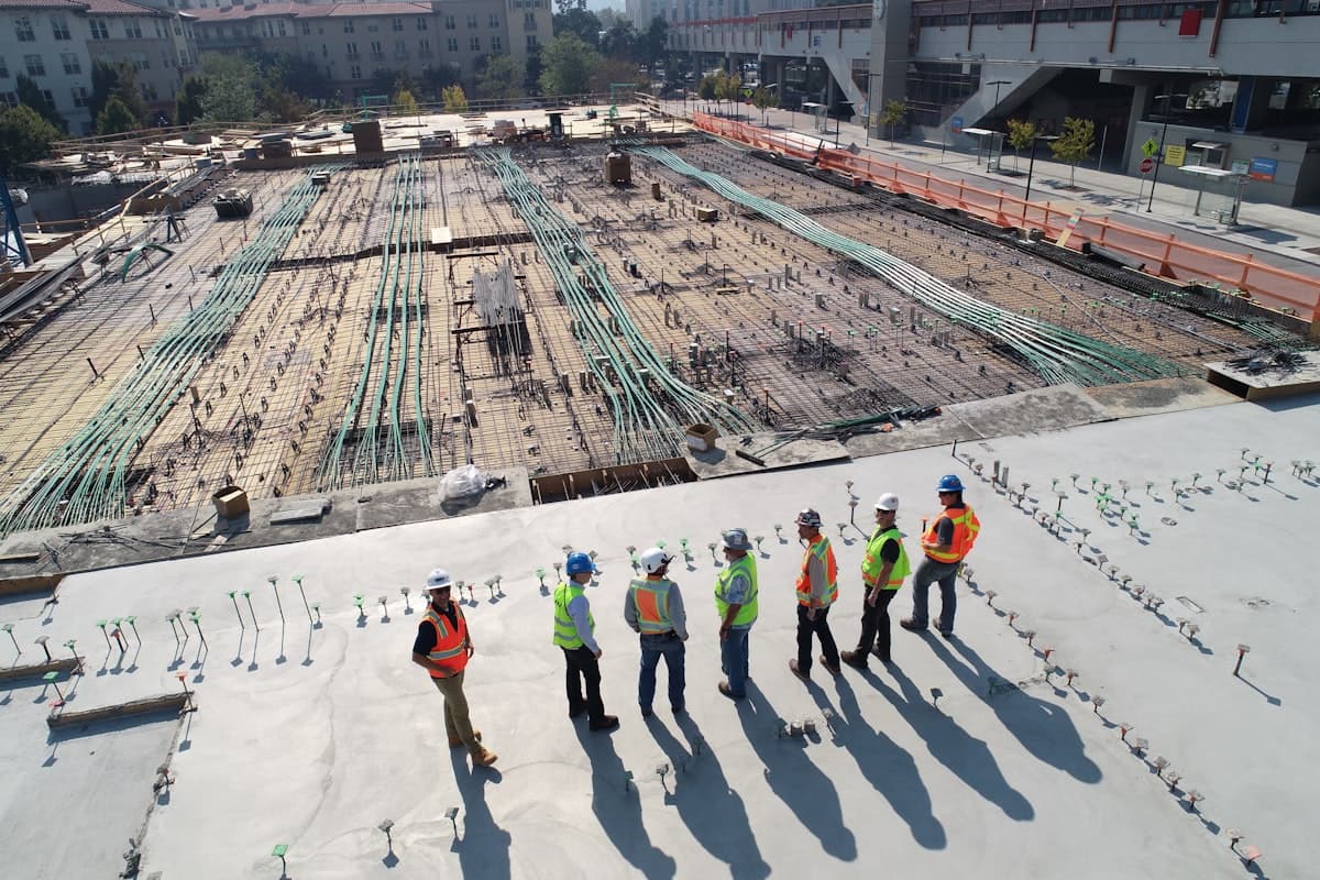 A construction site team