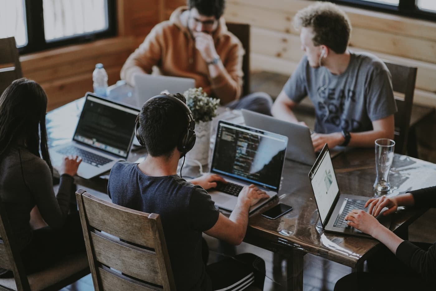 A growing team at work